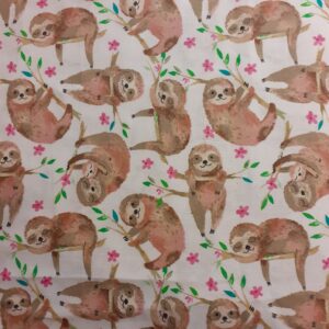 100% Cotton Sloth Fabric