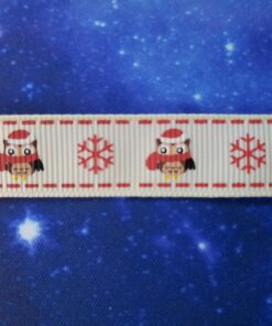 Ribbon Christmas owls 16mm