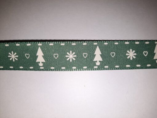 Xmas trees 15mm Grosgrain