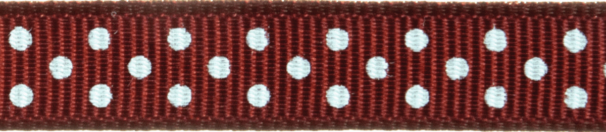 Grosgrain with Spots 13mm: Chocolate