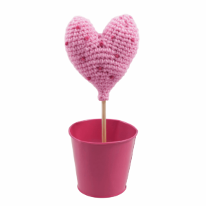 Crochet Heart and bucket