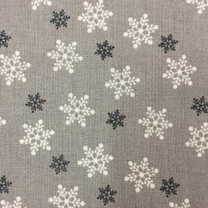 100% cotton grey with snowflakes