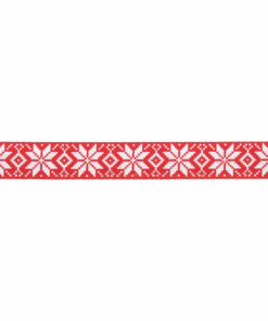 Christmas Ribbon Satin Nordic Snowflakes