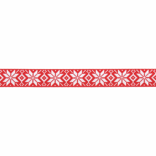 Christmas Ribbon Satin Nordic Snowflakes