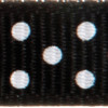 Grosgrain with Spots: 13mm: Black