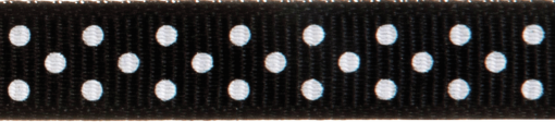 Grosgrain with Spots: 13mm: Black